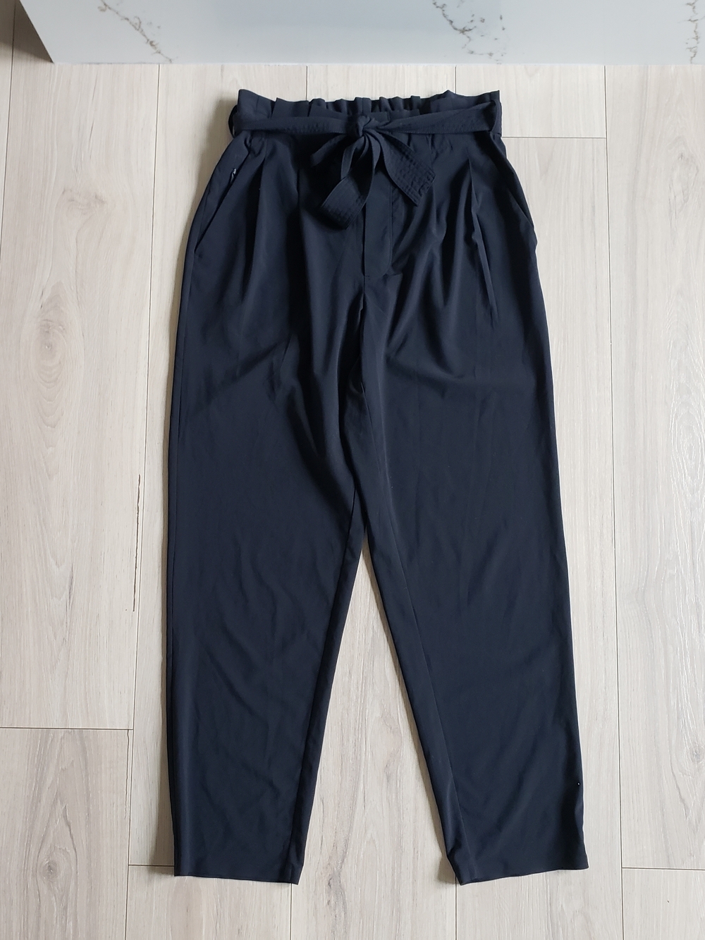 Athleta Skyline II Pants Womens 6 Black Waist Belt Trouser